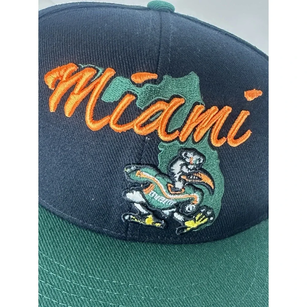 Vintage Y2K Miami Hurricanes Sebastian Logo SnapBack Hat Cap Top Of The World